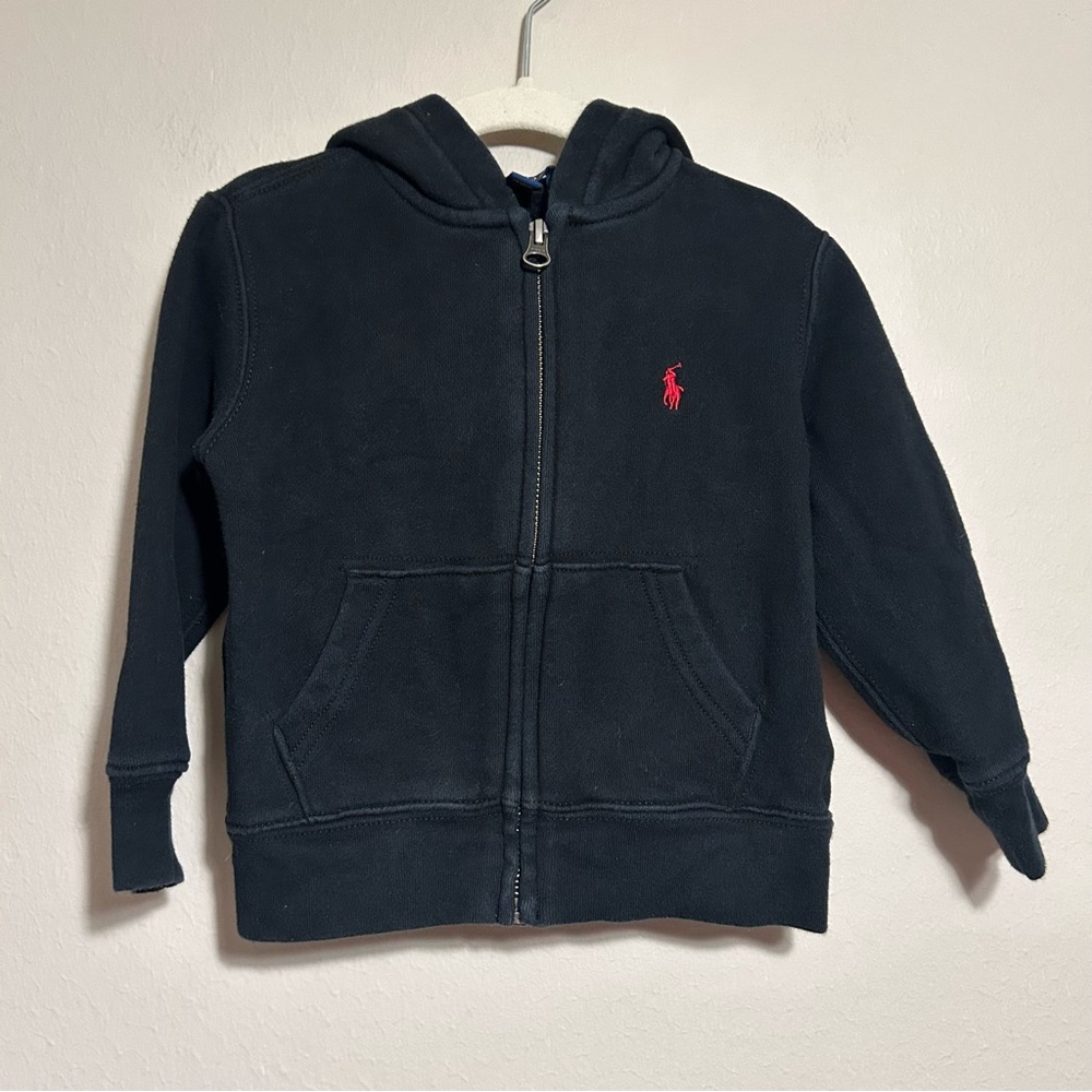 Polo Ralph Lauren Fleece Full Zip Hoodie Black size 2/2T‎